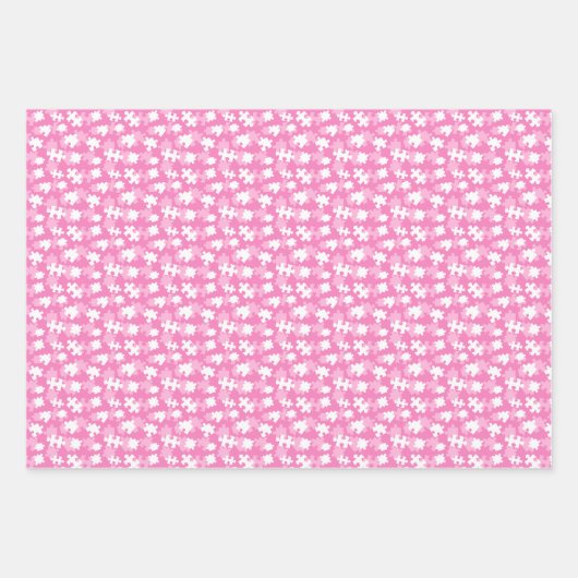 Herhaalde puzzel stukken patroon inpakpapier vel (Voorkant 2)