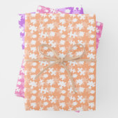 Herhaalde puzzel stukken patroon inpakpapier vel (In situ)