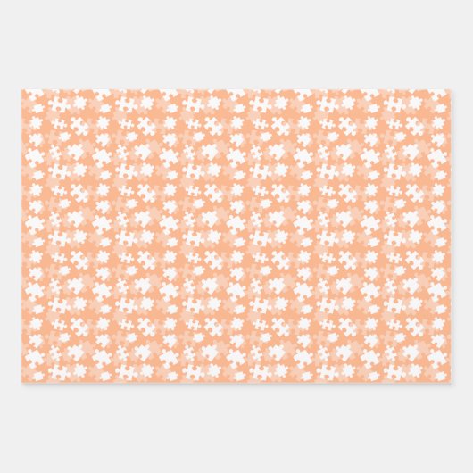 Herhaalde puzzel stukken patroon inpakpapier vel (Voorkant)