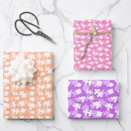 Herhaalde puzzel stukken patroon inpakpapier vel