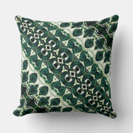 Herhaalde ruwe smaragdgroen onder witte textuur kussen