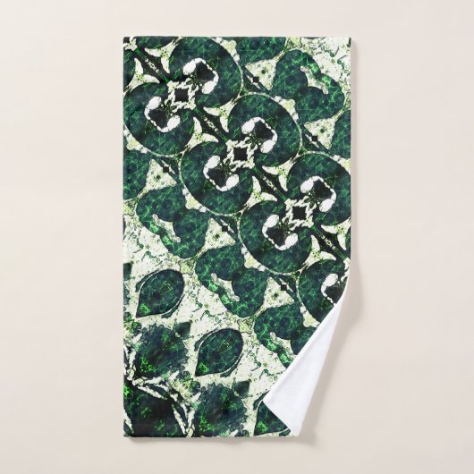 Herhaalde ruwe smaragdgroen onder witte textuur t bad handdoek (Handdoek)