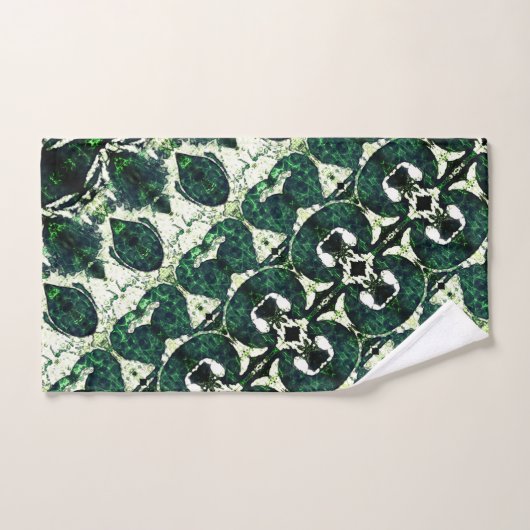 Herhaalde ruwe smaragdgroen onder witte textuur t bad handdoek (Handdoek)