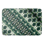 Herhaalde ruwe smaragdgroen onder witte textuur t badmat (Voorkant)