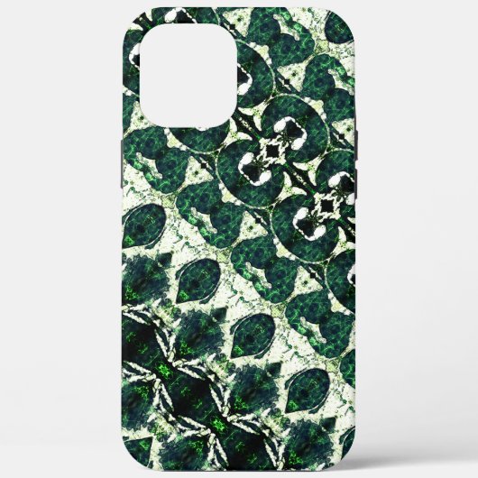 Herhaalde ruwe smaragdgroen onder witte textuur t Case-Mate iPhone case (Achterkant)