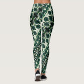 Herhaalde ruwe smaragdgroen onder witte textuur t leggings (Achterkant)