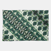 Herhaalde ruwe smaragdgroen onder witte textuur t theedoek (Horizontaal)