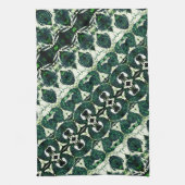 Herhaalde ruwe smaragdgroen onder witte textuur t theedoek (Verticaal)