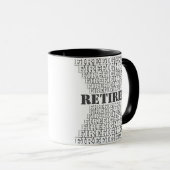 Herhaalde tekst piramide stijl gepensioneerde bran mok (Voorkant rechts)