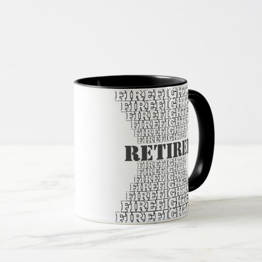 Herhaalde tekst piramide stijl gepensioneerde bran mok (Voorkant rechts)