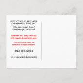 Herhaaldelijk herstel van de Chiropractische colla Briefkaart (Achterkant)