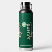 Herhalen van voor- en achternaam | Monogram op gro Waterfles (Achterkant)