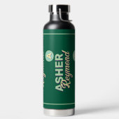 Herhalen van voor- en achternaam | Monogram op gro Waterfles (Links)