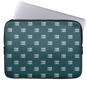 Herhalend Afbeelding, ontwerp of Logo   donkerblau Laptop Sleeve