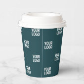 Herhalend Afbeelding, ontwerp of Logo | donkerblau Papieren Bekers (Rechts)