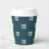 Herhalend Afbeelding, ontwerp of Logo | donkerblau Papieren Bekers (Voorkant)