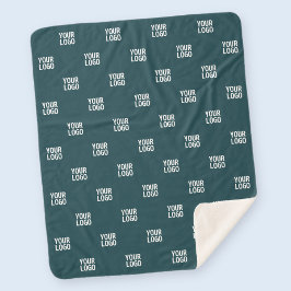 Herhalend Afbeelding, ontwerp of Logo | donkerblau Sherpa Deken