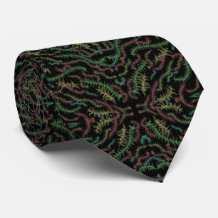 Herhalend bladpatroon met herfstkleuren stropdas