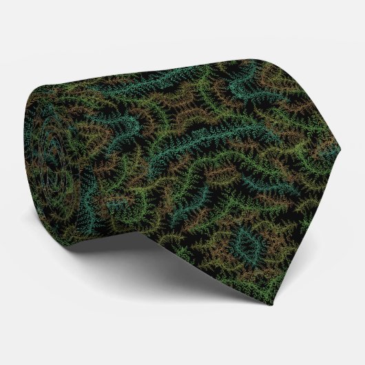 Herhalend bladpatroon met herfstkleuren stropdas (Opgerold)