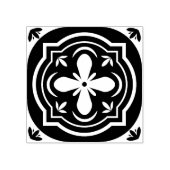 Herhalend Blauw Botanisch Bloemendesign Rubberstempel (Afrduk)