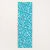 Herhalend blauwgroen aqua bamboegras yogamat (Achterkant)