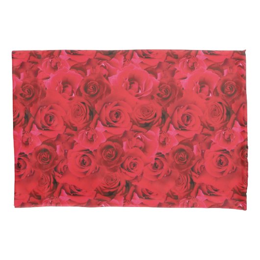 Herhalend Bloemmotief | Rood Rozen Patroon Kussensloop (Voorkant)