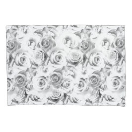 Herhalend Bloemmotief | Wit Rozen Patroon Kussensloop