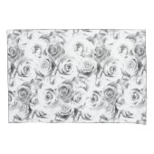 Herhalend bloemmotief | Witte rozen patroon Kussensloop (Voorkant)