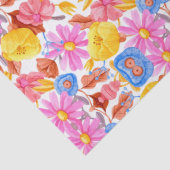 Herhalend bloempatroon met roze en geel tissuepapier (Detail)