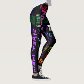 Herhalend Gelukkig Nieuwjaar Pop Kleuren WL Leggings (Rechts)