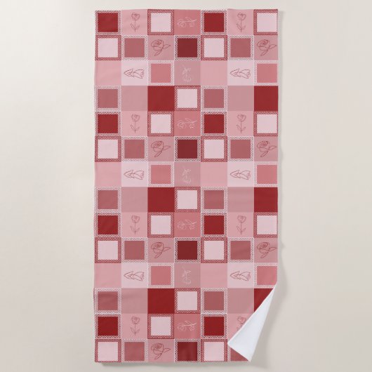 Herhalend geometriepatroon strandlaken (Voorkant)