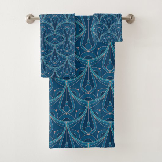 Herhalend geometrisch Art Deco-patroon Bad Handdoek (Insitu)