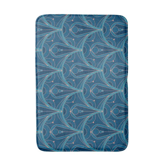 Herhalend geometrisch Art Deco patroon Badmat (Voorkant Verticaal)
