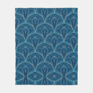 Herhalend geometrisch Art Deco patroon Fleece Deken