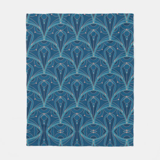 Herhalend geometrisch Art Deco patroon Fleece Deken (Voorkant)