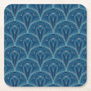Herhalend geometrisch Art Deco-patroon Kartonnen Onderzetters