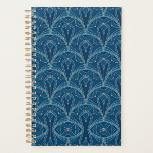 Herhalend geometrisch Art Deco patroon Planner (Voorkant)