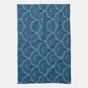 Herhalend geometrisch Art Deco-patroon Theedoek