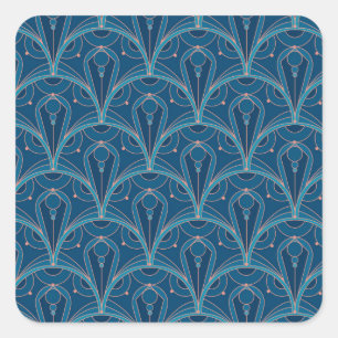 Herhalend geometrisch Art Deco patroon Vierkante Sticker