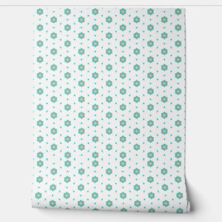 herhalend geometrisch bloempatroonontwerp behang