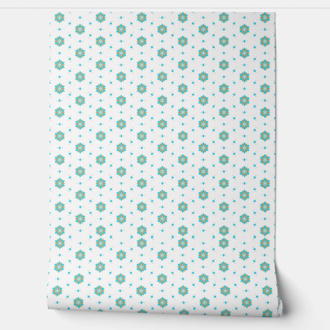 herhalend geometrisch bloempatroonontwerp  behang (Afrollen)