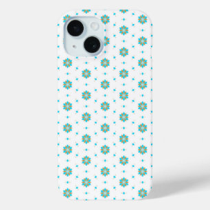 herhalend geometrisch bloempatroonontwerp  iPhone 15 case
