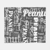 Herhalend huisdier naam patroon donkergrijs wit mo fleece deken (Voorkant (Horizontaal))