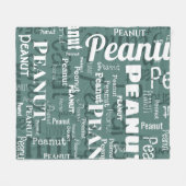 Herhalend Huisdier Naam Patroon Monstera Groen & W Fleece Deken (Voorkant (Horizontaal))