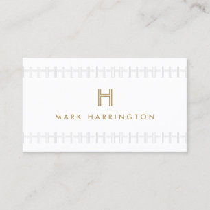 HERHALEND INITIAAL MONOGRAM ART DECO Goud & Grijs Visitekaartje