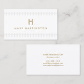 HERHALEND INITIAAL MONOGRAM ART DECO Goud & Grijs Visitekaartje (Voorkant / Achterkant)