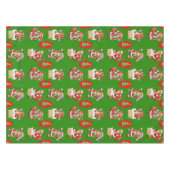 Herhalend kerstpatroon met tijgers tafelkleed (Voorkant (Horizontaal))