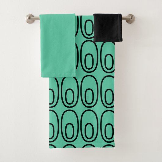 Herhalend Mint Green Ovalen Bath Towel Set Bad Handdoek (Insitu)