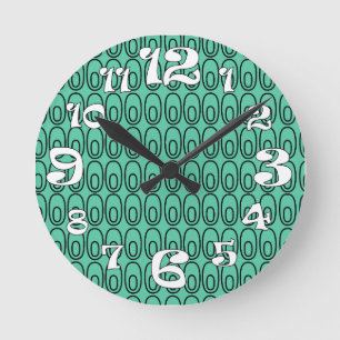 Herhalend Mint Green Ovalen Ronde Klok