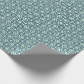 Herhalend Patroon Groen Blauw en Wit Cadeaupapier (Hoek)